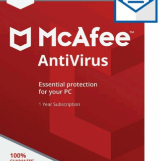 McAfee Anti-Virus - 1 PC, 1 Year